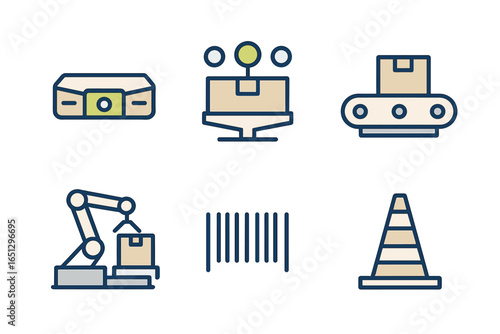 Modern vector art of industrial logistics tools