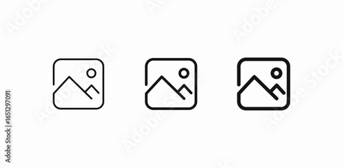 mountain and sun icon sign vector