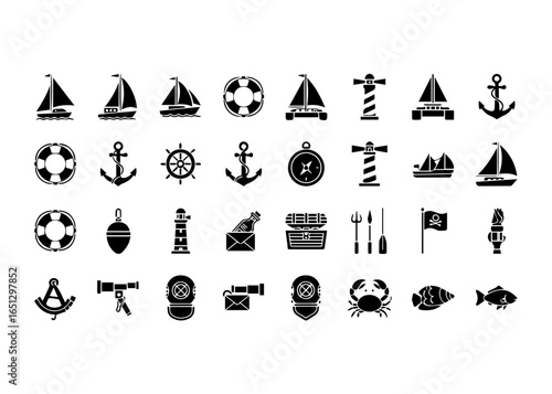 Nautical and Maritime Themed Icons Collection