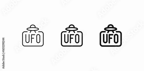 ufo unidentified flying icon sign vector