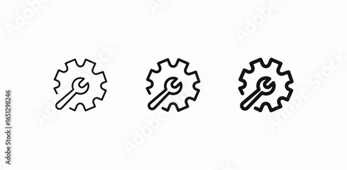 wrench gear tools icon sign vector