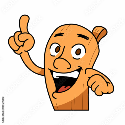 cartoon illustration of wood character with various expretion, illustration for mascot, stickers meme, tung tung tung sahur, brainrot character