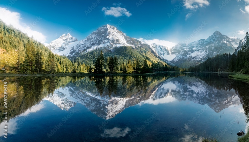 Fototapeta premium reflection on a mountain lake
