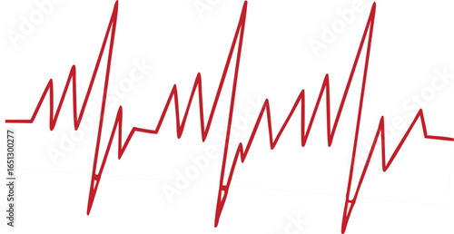 Young man walking stealthily on blue line graph ECG and heartbeat concept