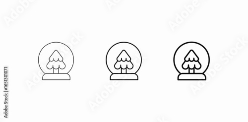 christmas tree snow globe icon sign vector