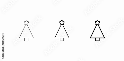 christmas tree star top icon sign vector