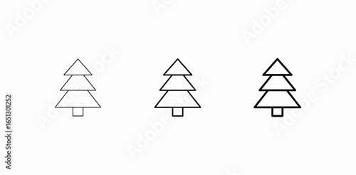 christmas tree stacked triangles icon sign vector