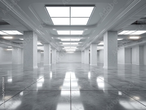 Empty  modern  minimalist interior