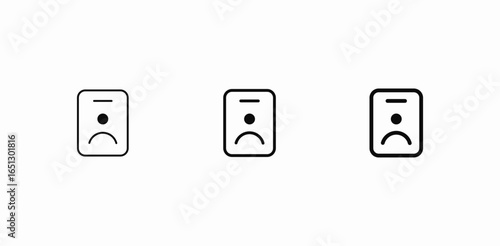 sad face id icon sign vector
