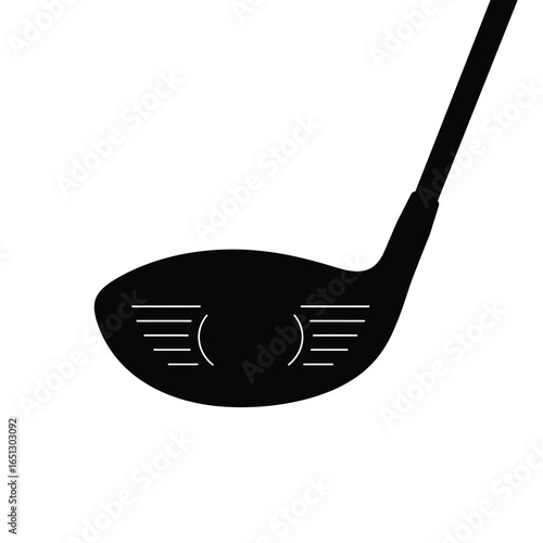 Black golf club driver head vector