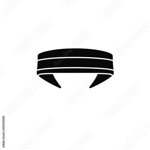 Black headband with stripes white accessory