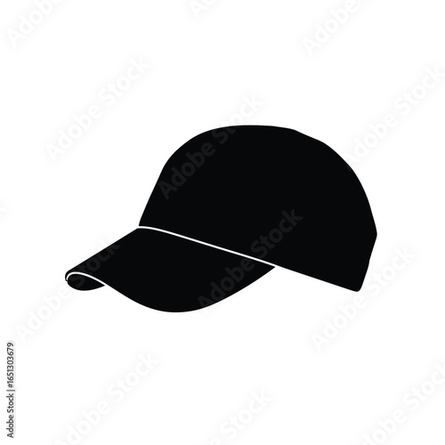 Black baseball cap headwear accessory