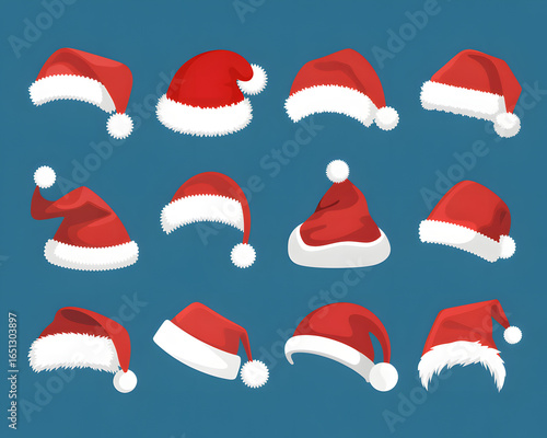 set of santa claus hats