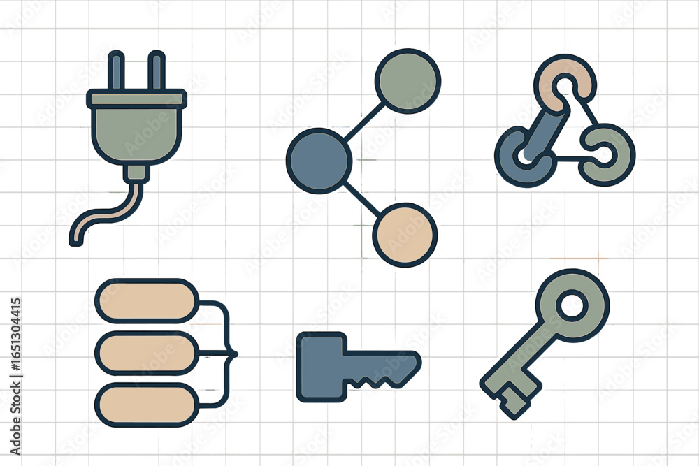 Fototapeta premium Vector illustration of electrical and mechanical elements in design