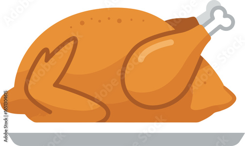 A delicious golden brown roasted chicken served on a simple white platter perfect for holiday meals or everyday dining