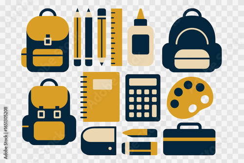 School supplies vector illustration for education and creativity