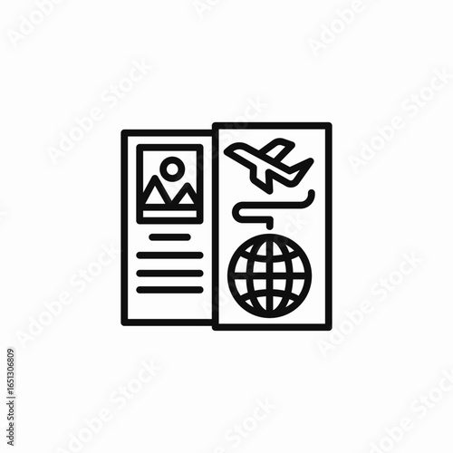 open passport travel icon sign vector
