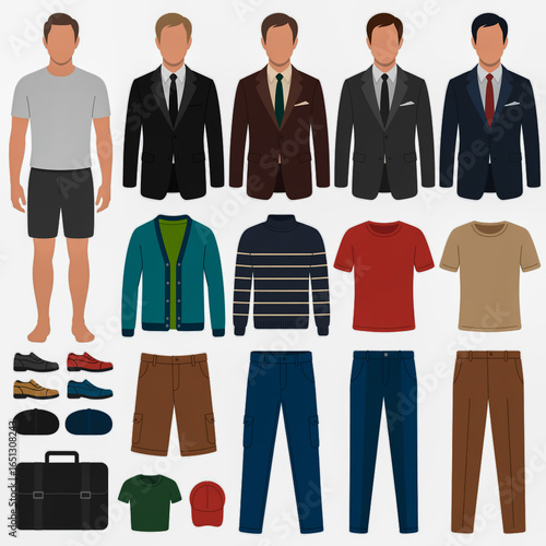 Men's Clothing Options and Accessories Collection suits