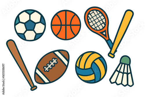 Engaging collection of various sports equipment and balls