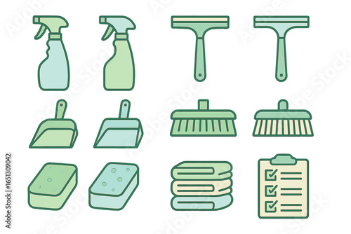 Cleaning tools and supplies for home maintenance
