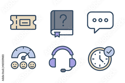 Vector art of symbols for communication and information