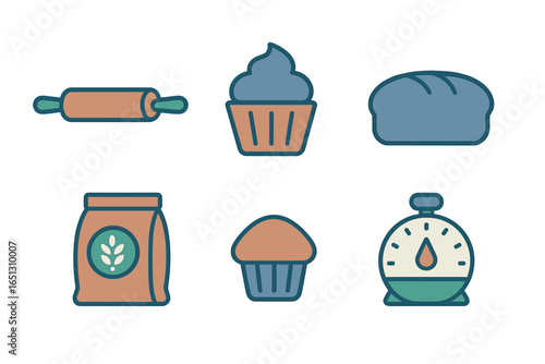 Baking tools and ingredients for homemade treats