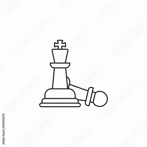 king fallen pawn icon sign vector