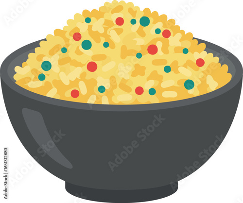 A dark bowl filled with colorful cereal and milk a healthy and delicious breakfast or snack option
