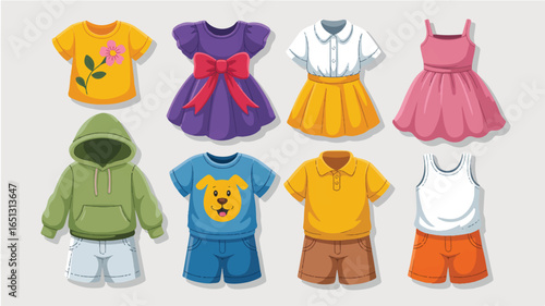 Collection of Childrens Clothing Outfits and Individual Garments kids apparel