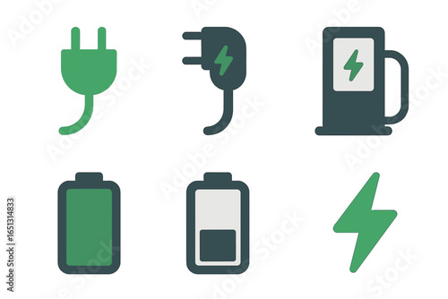 Vector illustration of green energy symbols for sustainable design