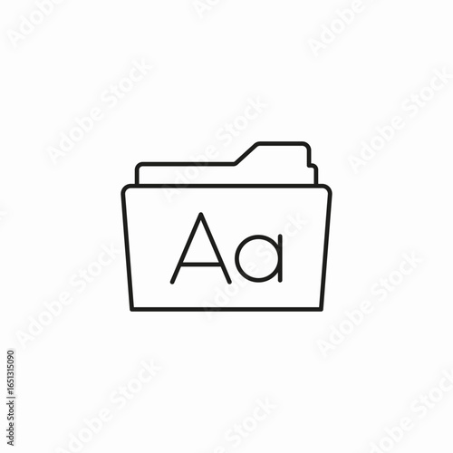 font folder type icon sign vector