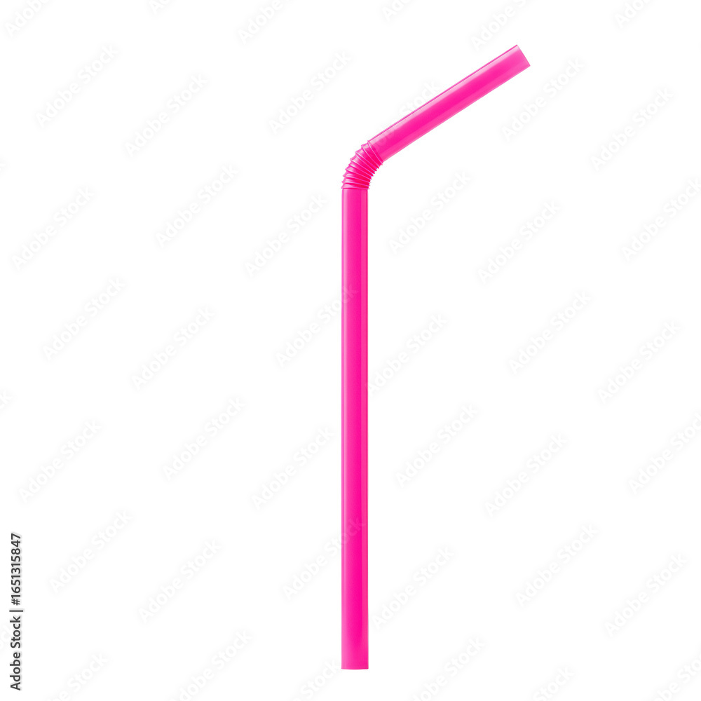 Wide-bore fuchsia plastic smoothie straw with glossy texture, presented in a 3/4 view, isolated on a seamless transparent background under bright studio lighting with no shadows, concept for Wide-bore fuchsia plastic smoothie straw with glossy texture, presented in a 3/4 view, isolated on a seamless transparent background under bright studio lighting with no shadows, concept for