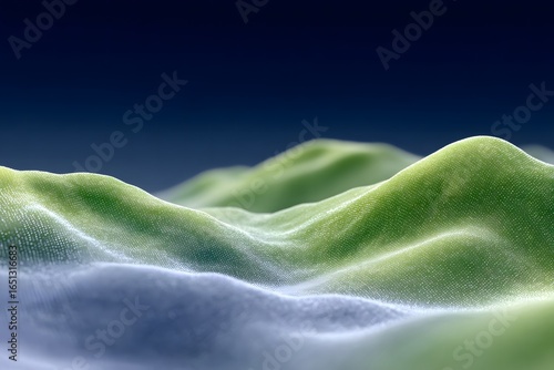Wallpaper Mural Abstract Green and White Waves in a Gradient Blue Background Torontodigital.ca