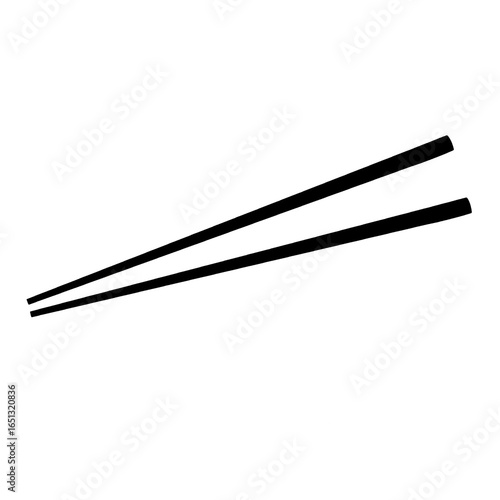 Pair of wooden chopsticks isolated on transparent background