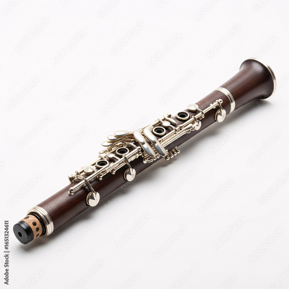 Naklejka premium clarinet on a white background, close-up, isolated