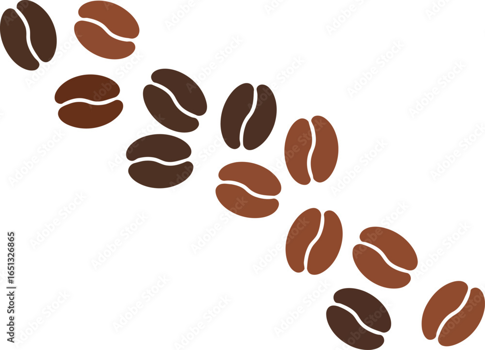 Obraz premium Scattered Coffee Beans Graphic