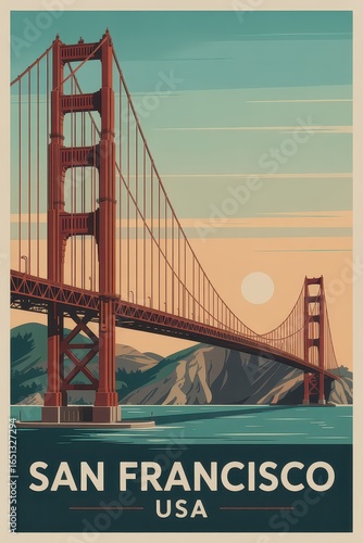 Vintage Travel Poster of San Francisco California USA