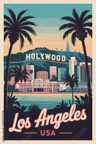 Vintage Travel Poster of Los Angeles California USA
