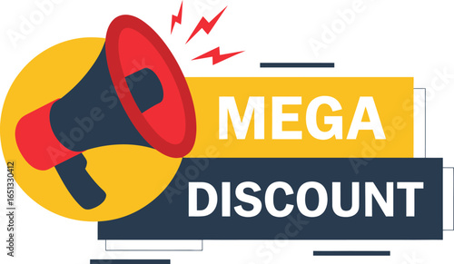  Mega Discount Graphic with Megaphone
