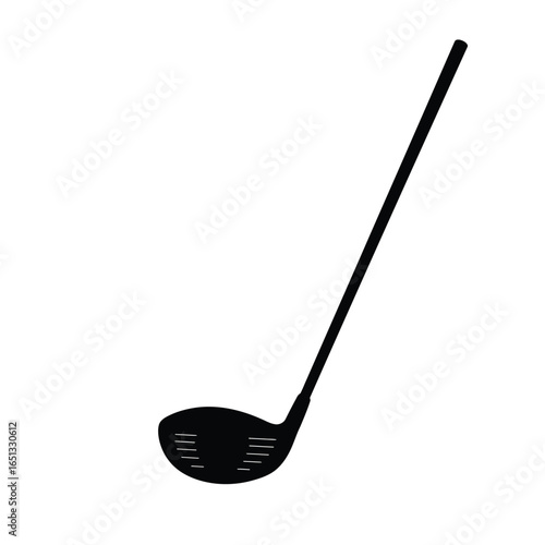 Black golf club driver on white background sport equipment