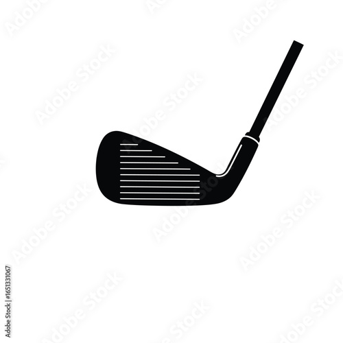 Black golf club iron white