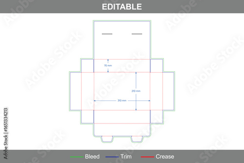 Insert box dieline with folder box structure featuring accurate die line layout, box dieline detail, and efficient dieline packaging for protective use