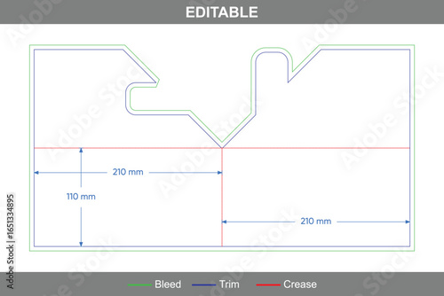 Protective buffer insert dieline with angle-cut design, accurate die line layout, box dieline structure, and safe dieline packaging for shock absorption