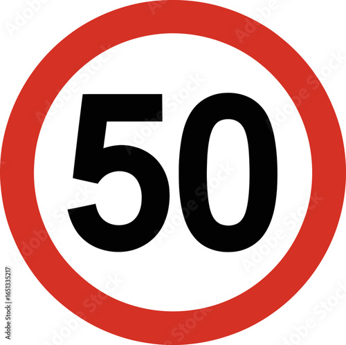 Speed Limit 50 Traffic Sign