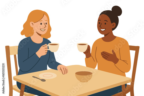 A grandmother, mother, and adult daughter spend time together on Mother's Day, enjoying tea