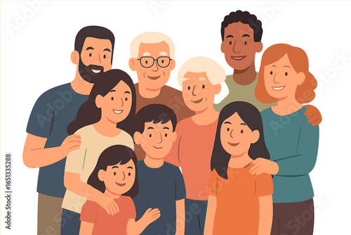African people come together with authentic emotions and holiday cheer, depicting joy and togetherness in a vector flat illustration of family reunions