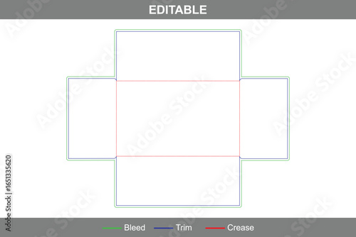 Tissue rigid box dieline featuring clean folding structure with accurate die line, box dieline layout, and premium dieline packaging for tissue products