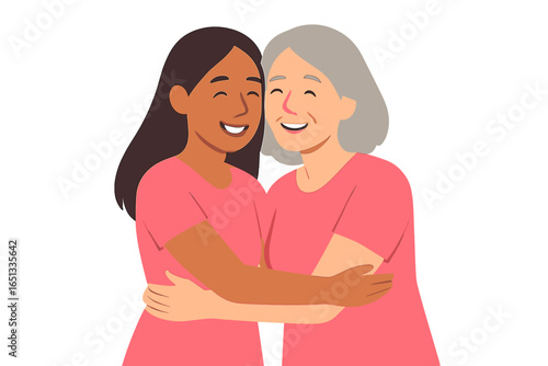 A heartwarming depiction of two close companions exchanging a tender hug overflowing with affection, happiness, and profound emotional bonding