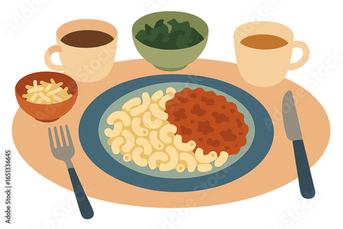 Italian cuisine recipe for homemade pasta with meatballs