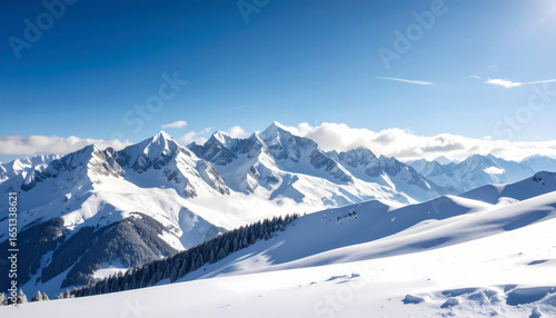 Wallpaper Mural Snowy mountain peaks panorama Torontodigital.ca